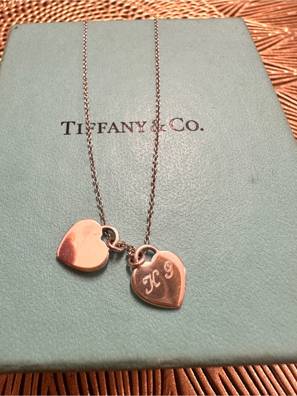 Authentic Tiffany and co. Mini double heart tag necklace - Picture 6 of 6